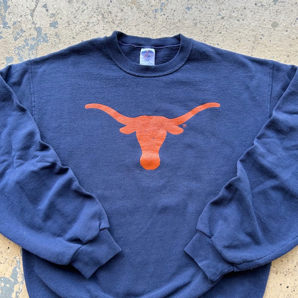 2000s Vintage Texas Longhorns Sweatshirt Mens Medium Navy Blue Crewneck UT